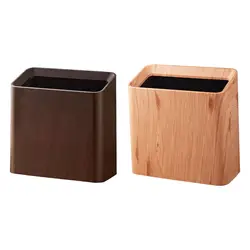 Wood Grain Trash Can,Waste Basket Home Patio Garbage Can Elegant Toilet Paper Basket Garbage Bin for Bedroom Kitchen Restroom