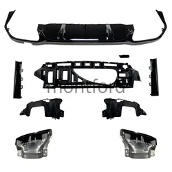 PP BLACK REAR BUMPER TRUNK LIP SPOILER DIFFUSER Exhaust Tips For Mercedes Benz W213 E Class E63 AMG 2021 2022