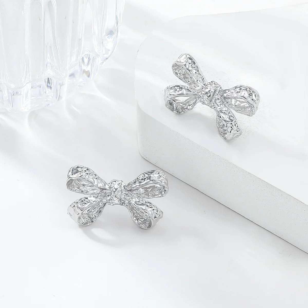 girlgo New ZA Metal Bow Earrings, Cute and Interesting Bow Earrings, Daily Wear Jewelry for Women Accessories