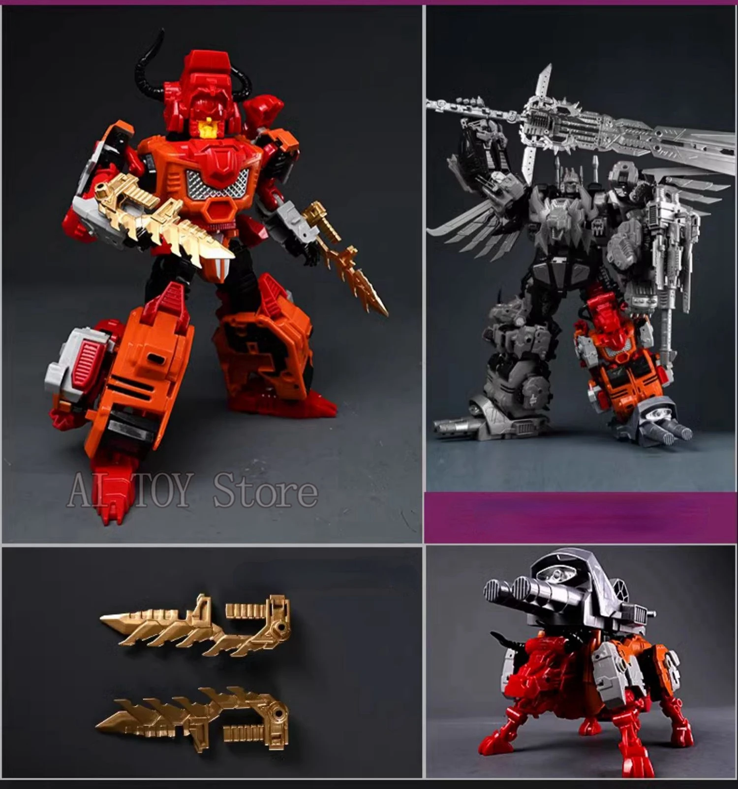 JinBao Predaking Transformation Cool Anime 5 en 1 figurine Robot voiture militaire réservoir modèle jouets cadeaux Onslaugh surdimensionné 43CM