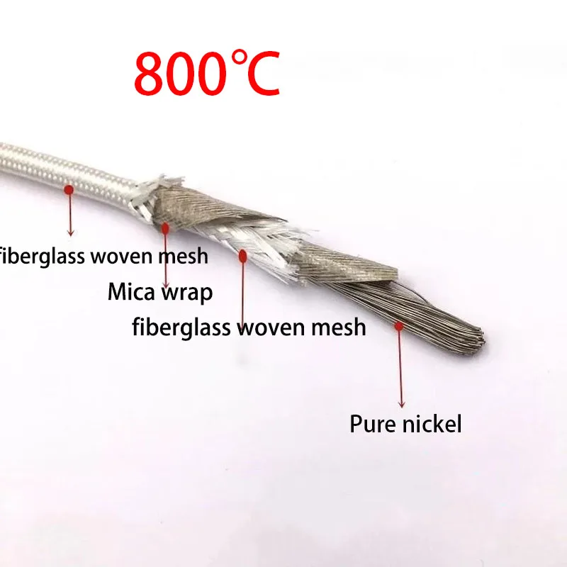 500 ℃ 600 ℃ 800 ℃ Mica filo ad alta temperatura rame puro/nichel singolo Core20/18/17/15/13/11/9AWG cavo riscaldante ignifugo