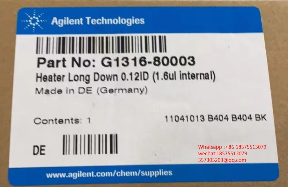 For Agilent G1316-80003 Column Front Heat Exchanger 1.6ul Volume 0.12mm Inner Diameter Installed Left Column Warm new 1 Piece