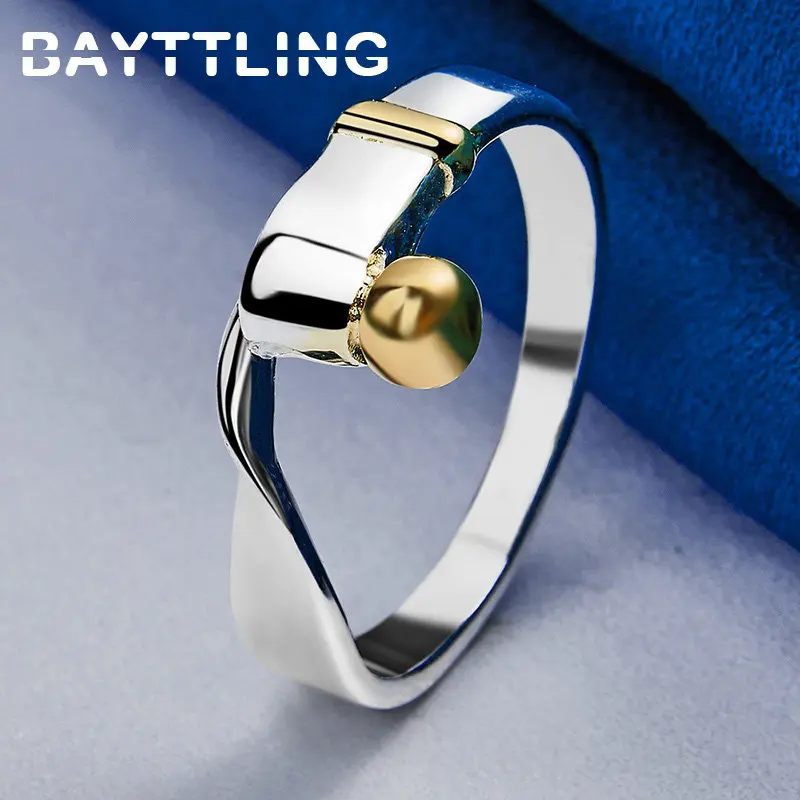 

New 925 Sterling Silver Ring 7/8/9/10# Cute Round Ring For Fashion Women Party Gift Jewelry Accessories