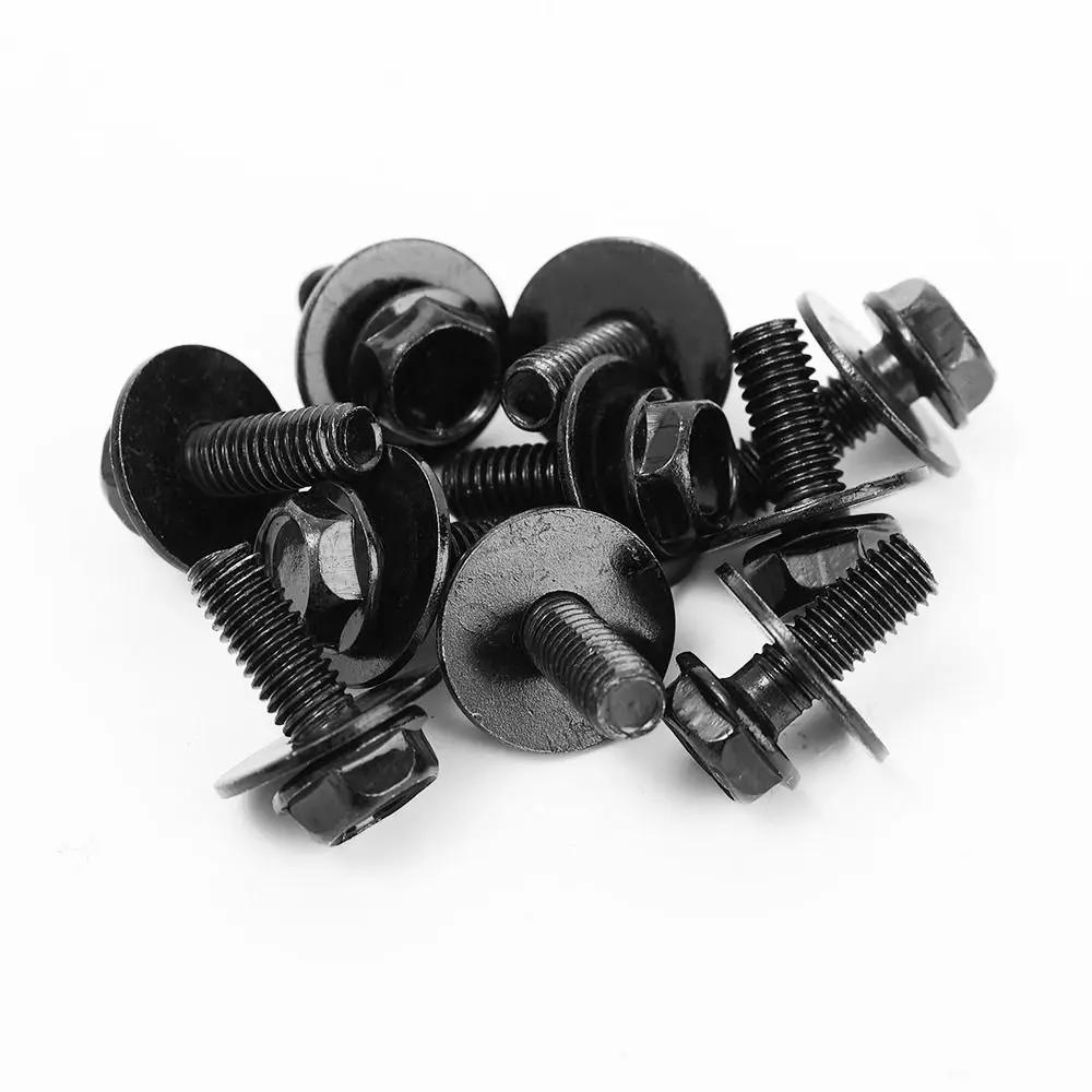 5/10pcs M6 Car Body Bolts U-clamp Splash Shield Guard Car U-nut Clips Screw Clamping Rivet Screws Splash Shield Guard Bolts