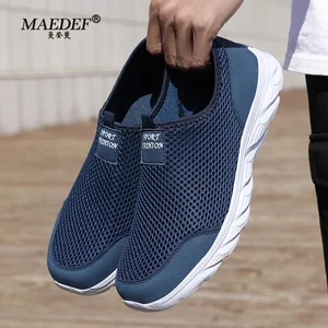Maedenf erkek koşu ayakkabıları yaz rahat ayakkabılar örgü nefes açık kaymaz ayakkabı bir sportif slip-on loafer'lar erkekler için artı boyutu 38-46 Büyük boy erkekler için 6 büyük ayakkabı satışı-no. 6
