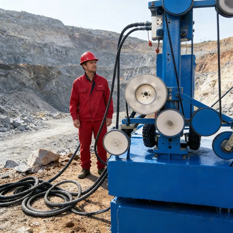 Hydraulic Powered Diamond Wire Saw For Marble Block Cutting Large Scale Stone Processing Equipment For Quarry Operations
