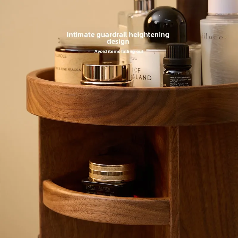 ที่เก็บเครื่องสำอางแบบหมุนได้ทำจากไม้เนื้อแข็ง, ชั้นวางของบนโต๊ะ, โต๊ะเครื่องแป้ง, แท่นวางเครื่องสำอาง, ชั้นวางโชว์เครื่องสำอางอเนกประสงค์