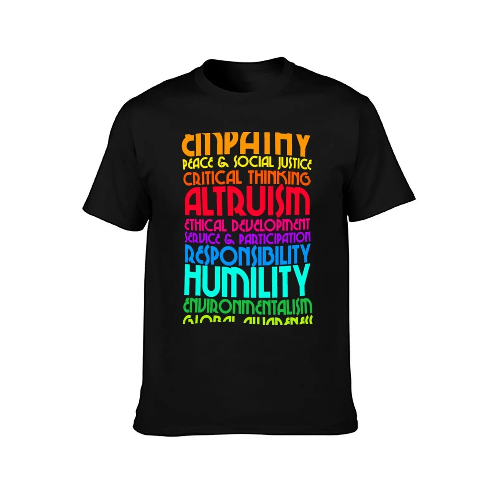 The Ten Commitments // Humanist Values Design T-Shirt, Vintage Retro Graphic Tee, Unisex Summer Casual Streetwear Top