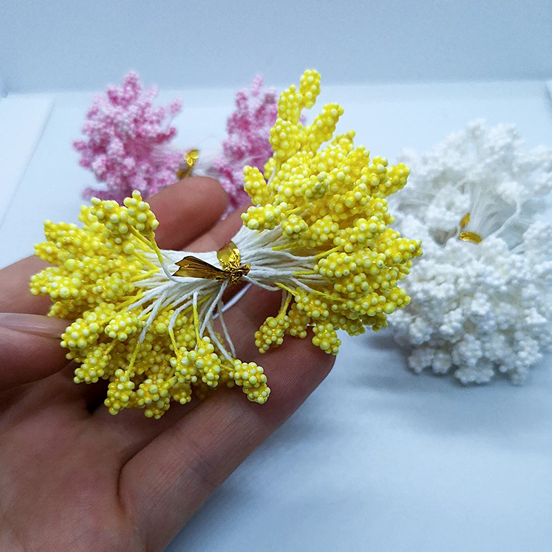 

800pcs/lot 5mm DIY Artificial Foam Flower Stamen Mini Pearl Flowers Wreath Wedding Party Home Decor