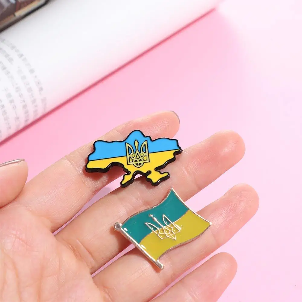 Brooches Ukraine Brooches Alloy Badges Ukrainian Flag Pins Patriotism Tie Pin Ukrainian National Pins Jewelry