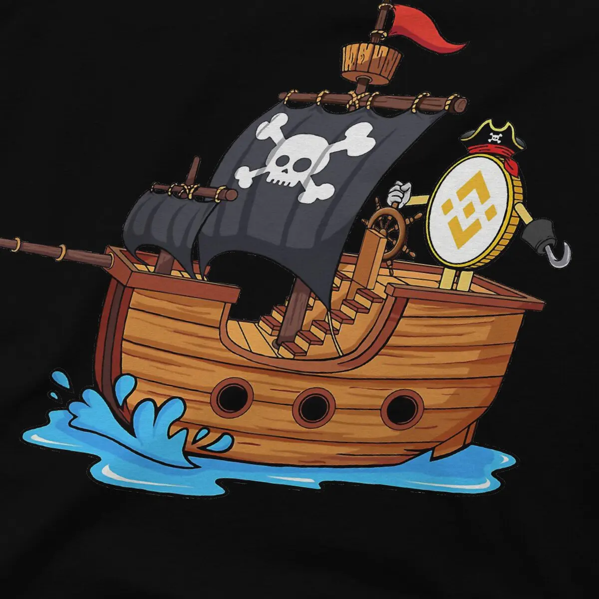 Binance-Camiseta de poliéster para hombre, ropa de calle con estampado de barco pirata, Hipster, BNB