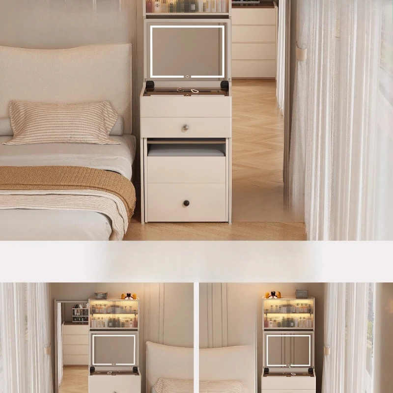 

Cream wind small apartment pull-out integrated floor can hide makeup