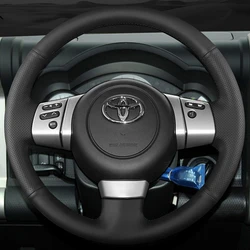 Custom Car Steering Wheel Braid Cover Breathable Genuine Leather 100% Fit For Toyota FJ Cruiser 2006-2014 Car Accessories
