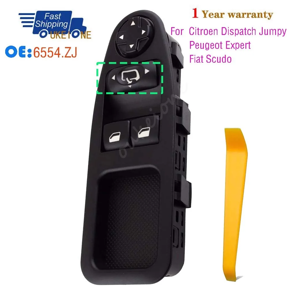 6554.ZJ para Fiat Scudo para Citroen Dispatch Jumpy para Peugeot Expert 2007-2016 interruptor principal de puerta de ventana eléctrica accesorios de coche