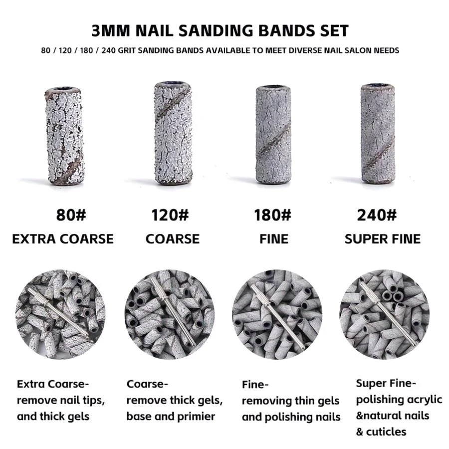 101 51Pcs Box 3mm Mini Grinding Sand Ring Bands With Mandrel For Electric Nail Drill Nail Grinding Head Manicure Dead Skin Tools - view 3