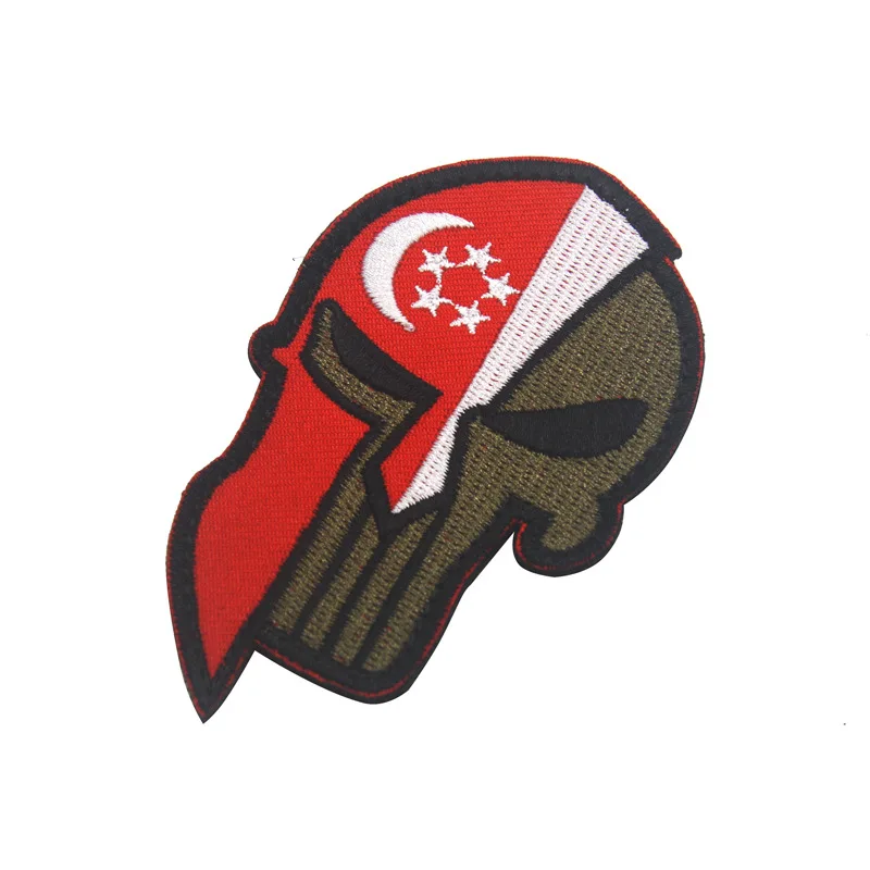 Spartan Helmet Badge United States Spain Russia Israel United Kingdom Tactical Skull Military Badge Patch for Clothes Sewing DIY