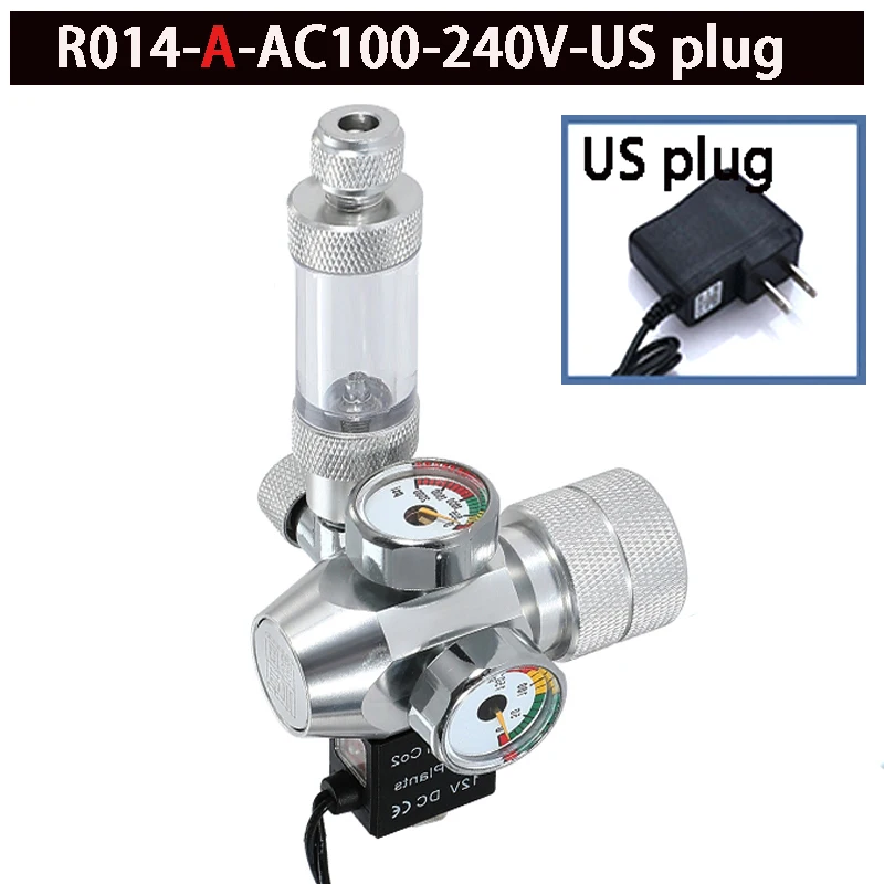 ZRDR AC100-240V Aquarium CO2 Regler Elektromagnetisches Ventil Blasenzähler CO2 Steuerungssystem Aquarium CO2 Druckminderventil 4