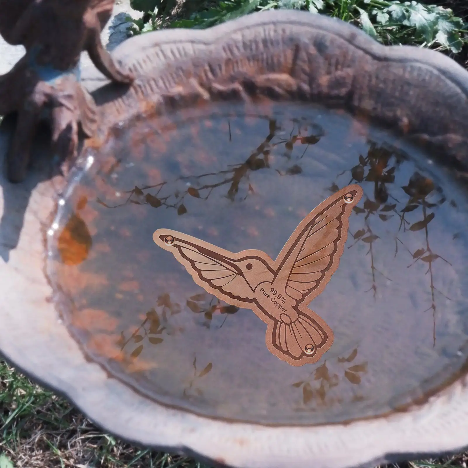 Copper Bird Bath Portable Cleaning Safe Bowl Dish Bird Bath Copper for Outside Outdoor Garden Yard Backyard Patio Balcony Ground