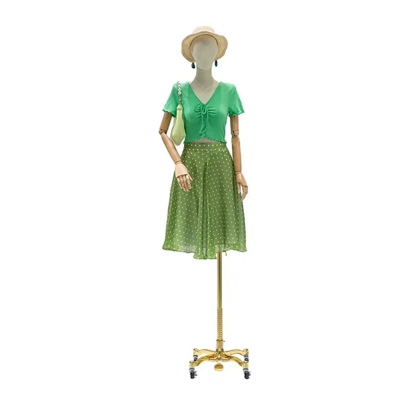 Female Mannequin Dress Form Torso Height Adjustable Gold Mannequin With Head For Clothing Display Mannequin Torso With Moveable