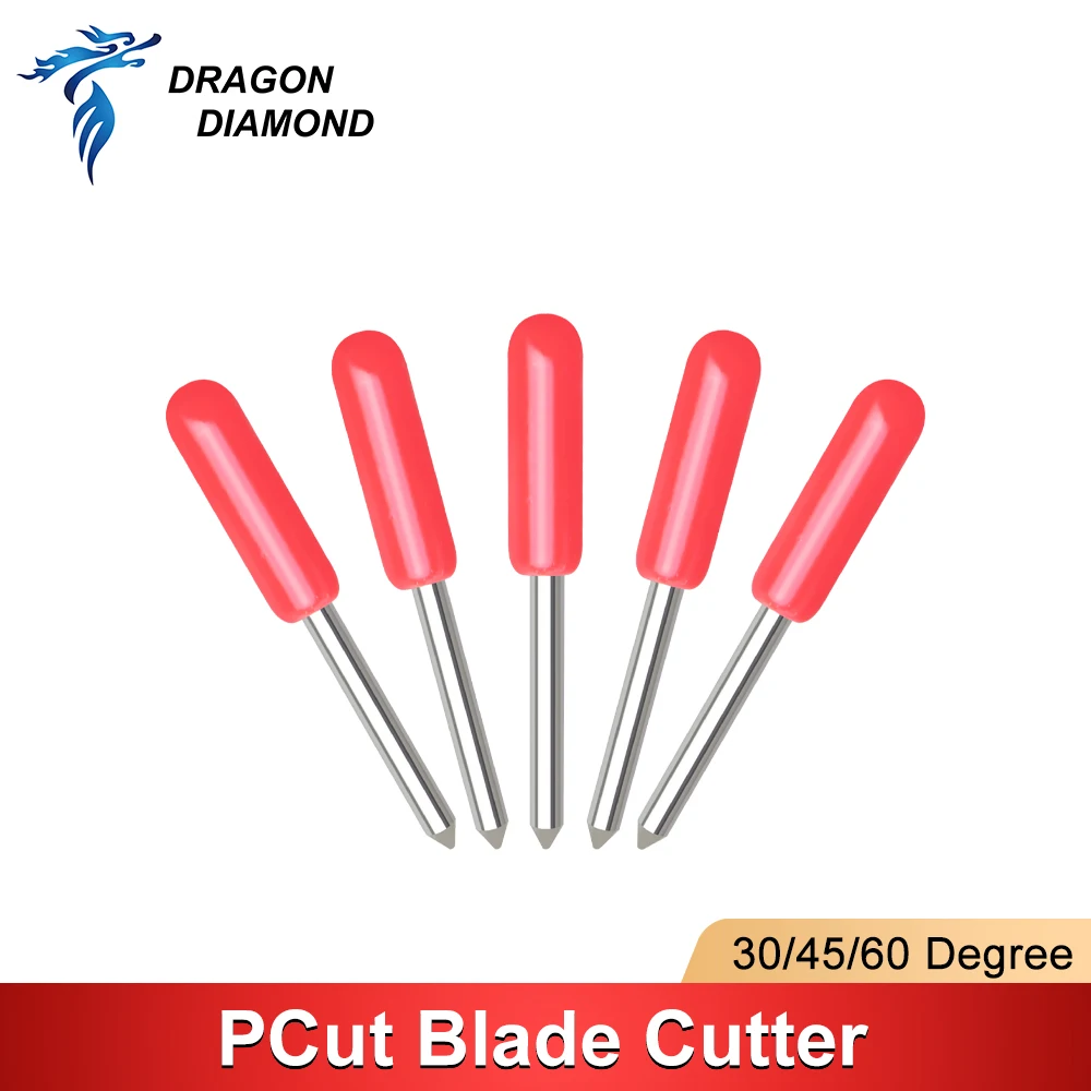 30 45 60 Degree 5pcs Plotter Blade Vinyl Cutter for PCut Blade Plus 1pc Blade Holder Smooth Milling Cutter Carving Tools