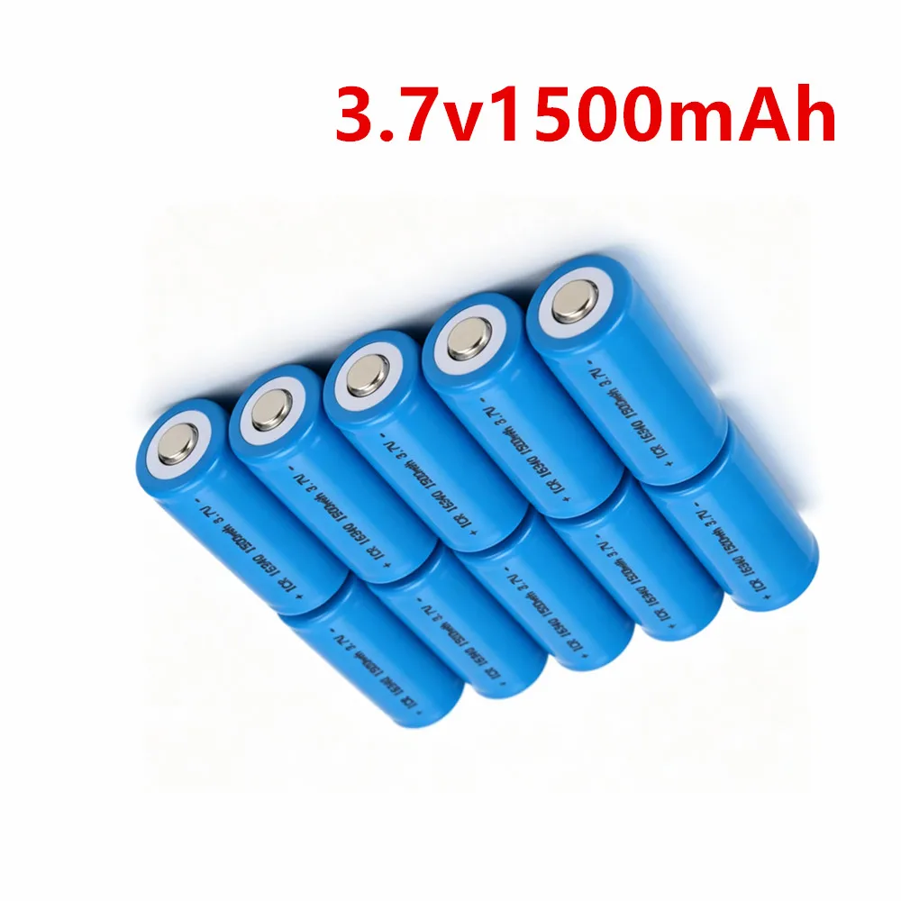 3.7V 16340 Li-ion Battery 1500mAh,Rechargeable CR123A Batteries with Charger,for Arlo Cameras VMC3030 VMK3200 VMS3330,Flashlight