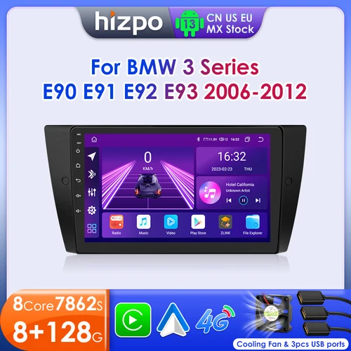 Autoradio Hizpo para BMW Serie 3 E90 E91 E92 E93 2006-2012 estéreo Multimedia inalámbrico CarPlay Android Auto No 2 din 2din DVD RDS