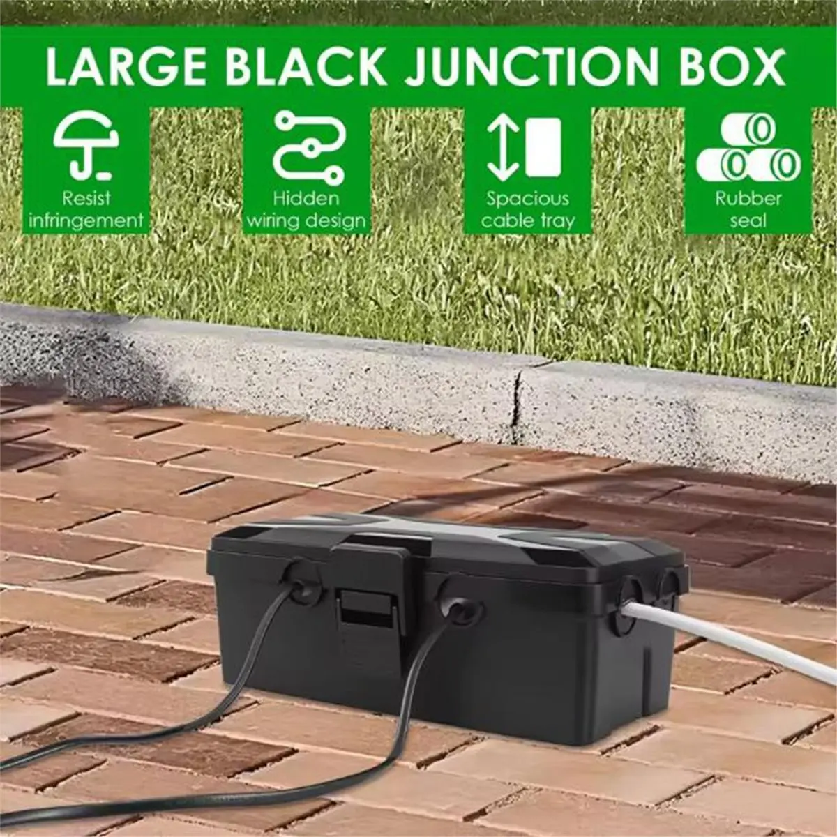 Waterproof Cable Plug Protection Box-Weather-Resistant Sealed Connection Box for Safe Use of Sockets and Extension Cords