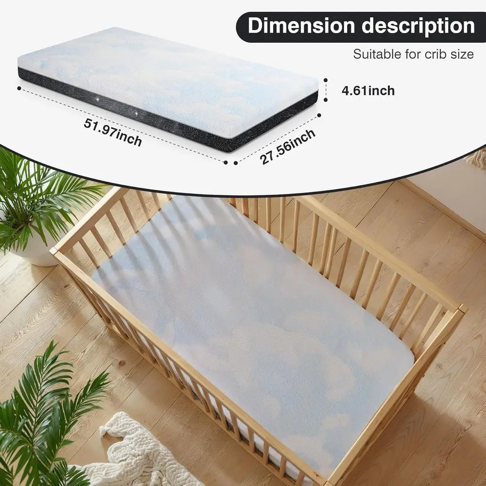 Dual-Sided Comfort Baby and Toddler Crib Mattress with Cool Gel Memory Foam, Triple-Layer Breathable Premium Baby-Mattress for I