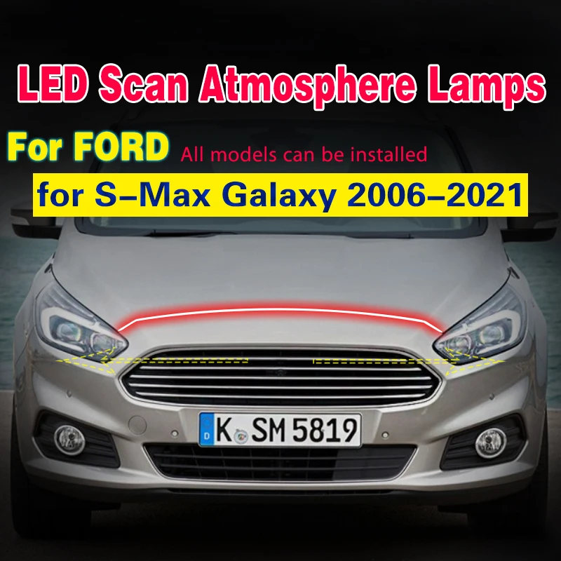 1pcs 12V DRL LED Daytime Running Light For Ford S-Max Galaxy 2006-2021 Scan Starting DRL LED Waterproof Flexible Day Light Strip