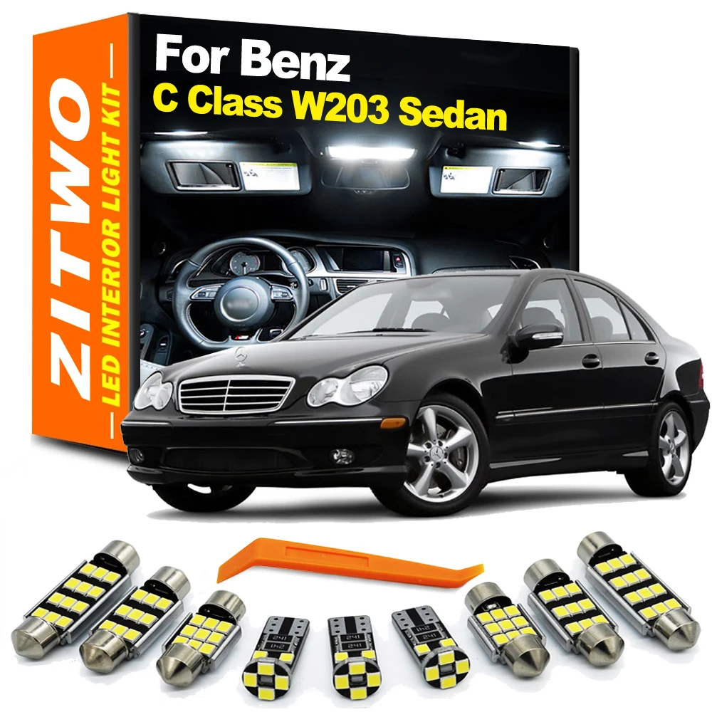 ZITWO 18Pcs Canbus LED Interior Light License Plate Lamp Kit For Mercedes Benz C Class W203 Sedan C200 C220 C280 C320 2001-2007