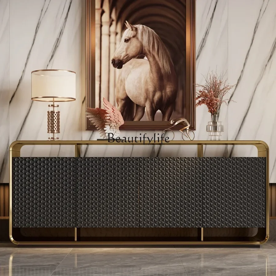 

FG26Italian minimalist entrance shoe cabinet modern minimalist living room solid wood decoration bedroom storage cabinet