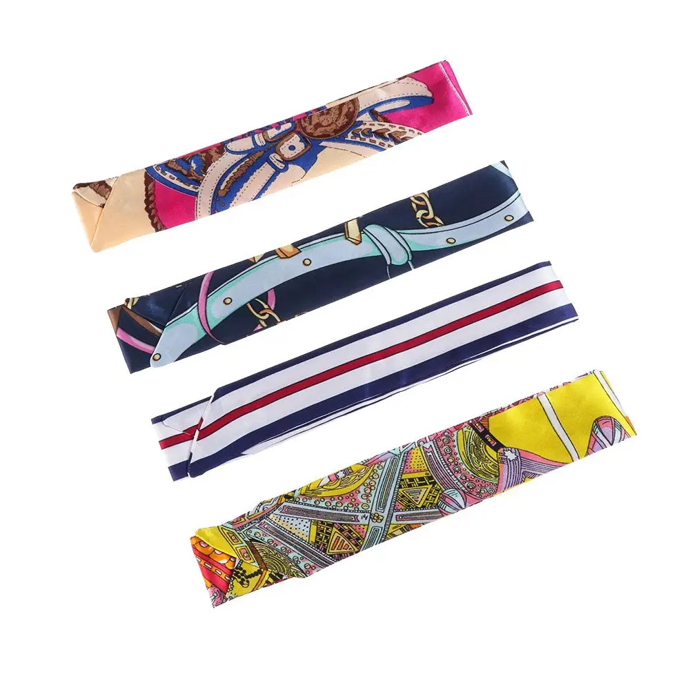 Pequeno lenço de seda Decor Ribbon, moda Hairband, Wrist Waistband, Handbag Handle