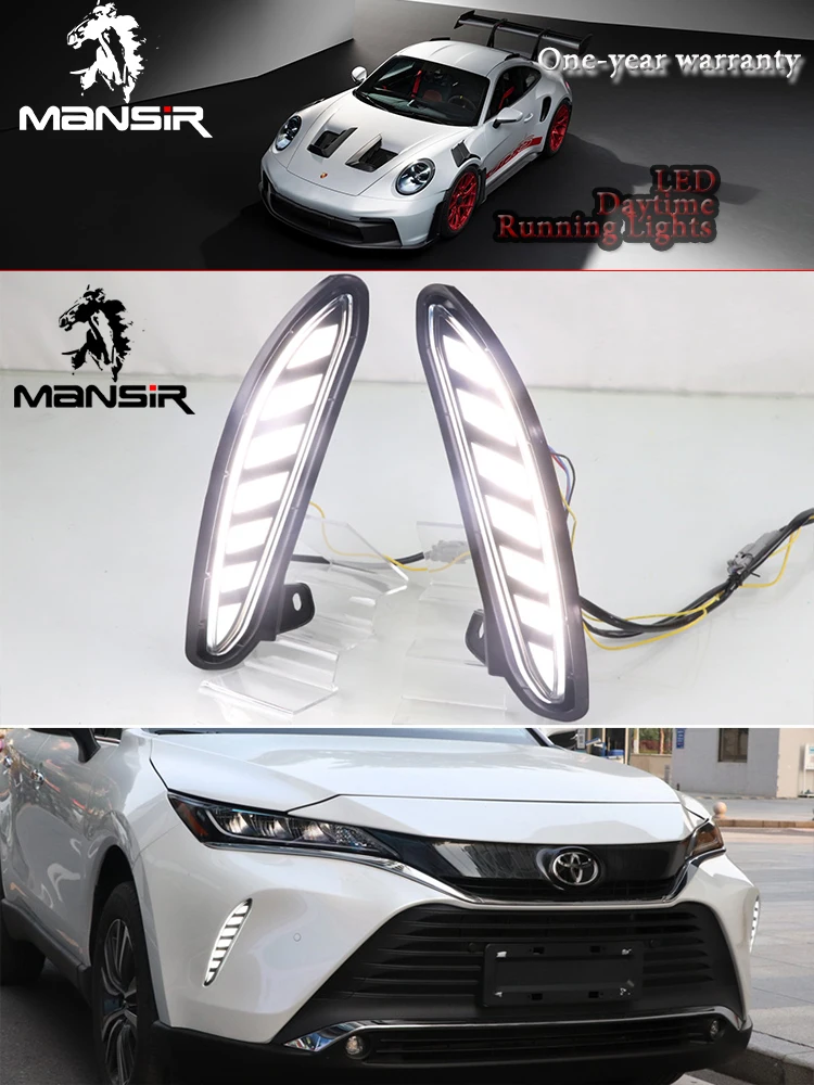 

LED Daylights For Toyota Venza Harrier 2020 2021 2022 Car Headlight Daytime Running DRL Dynamic Turn Yellow gift for father