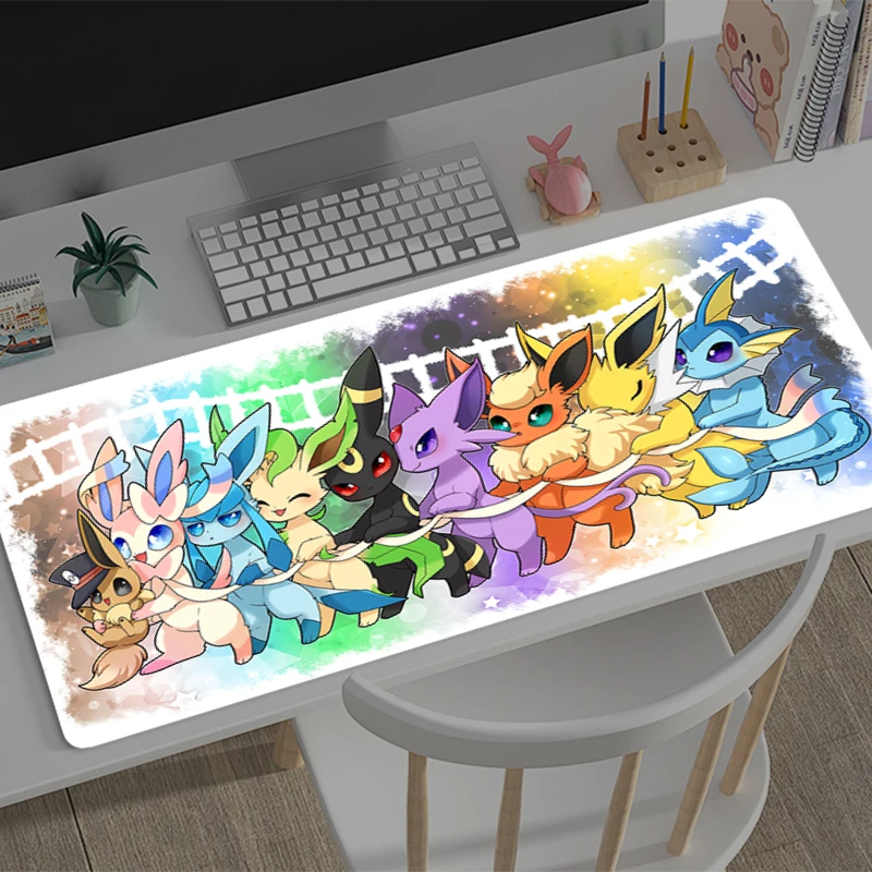 

Игровой коврик для мыши P-Pokemons, аксессуары для электронных наушников, офисный геймерский коврик для клавиатуры, настольный коврик, нескользящий коврик для мыши, большой ПК HD, коврик для мыши в стиле аниме