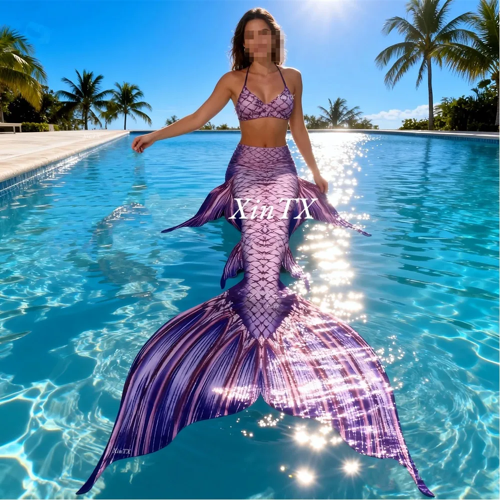 

Custom mermaid tail and mermaid ears, women's bikini swimwear for aquarium diving performances and cosplay