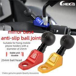 Chekis Genuine Motorcycle Accessories Modified Mobile Phone Holder Mirror Holder Ball Head Universal Rearview Mirror Position Fixed Anti-Slip Base Diameter 25mm Suitable for Yamaha Nmax125/155 Xmax300 Nvx155 Aerox155