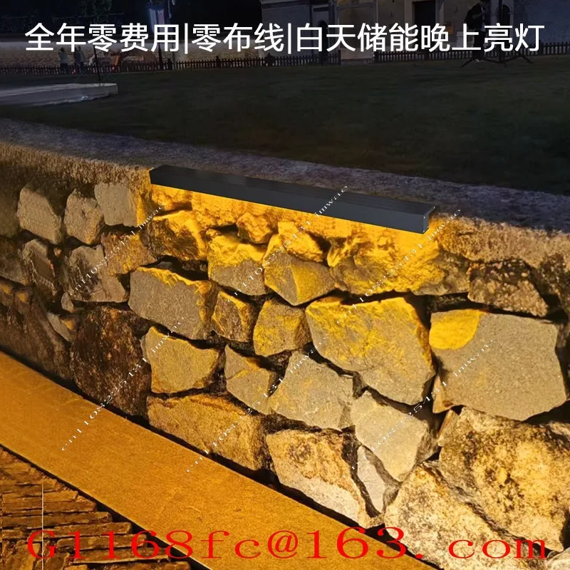 Solar Powered Line Glass Wall Washer, Outdoor Landscape Lighting Fixtures
