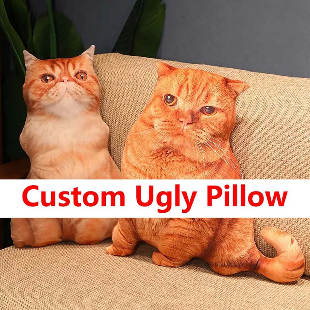 

Custom 3D Cat Ugly Pillow Personalized Creative Gift Sofa Throw Pillows Customized Pet Dog Pillow Animal Memorial Cushion
