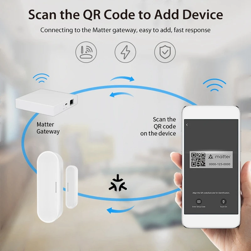 Imagem -05 - Tuya-sensor de Porta e Janela Alimentado por Usb Detector sem Fio Casa Inteligente Trabalhar com Homekit Alexa Google Home Matter Thread