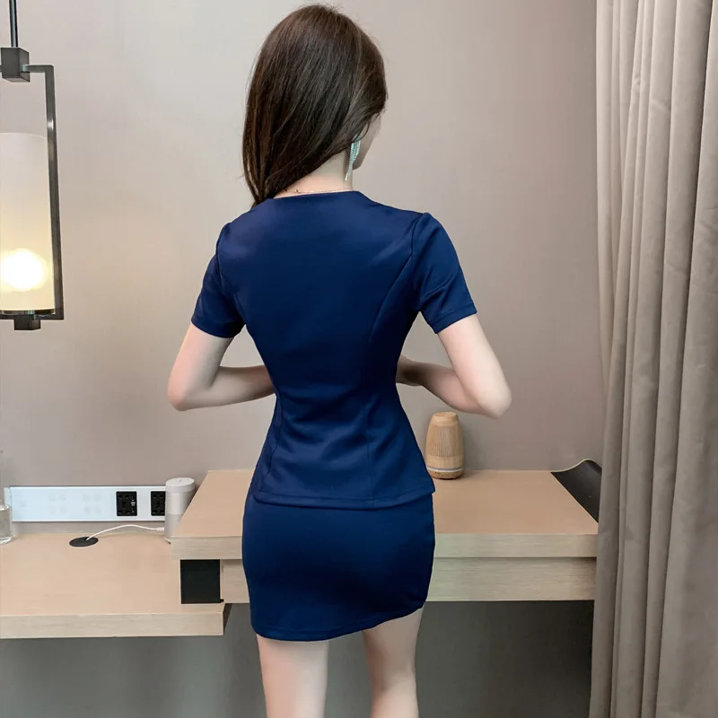 Woman Work Clothes Suit Hotel Waiter Beauty Salon Spa Massage Nail Cafe Sexy Foot Bath Sauna Technician Overall Skirt Uniform