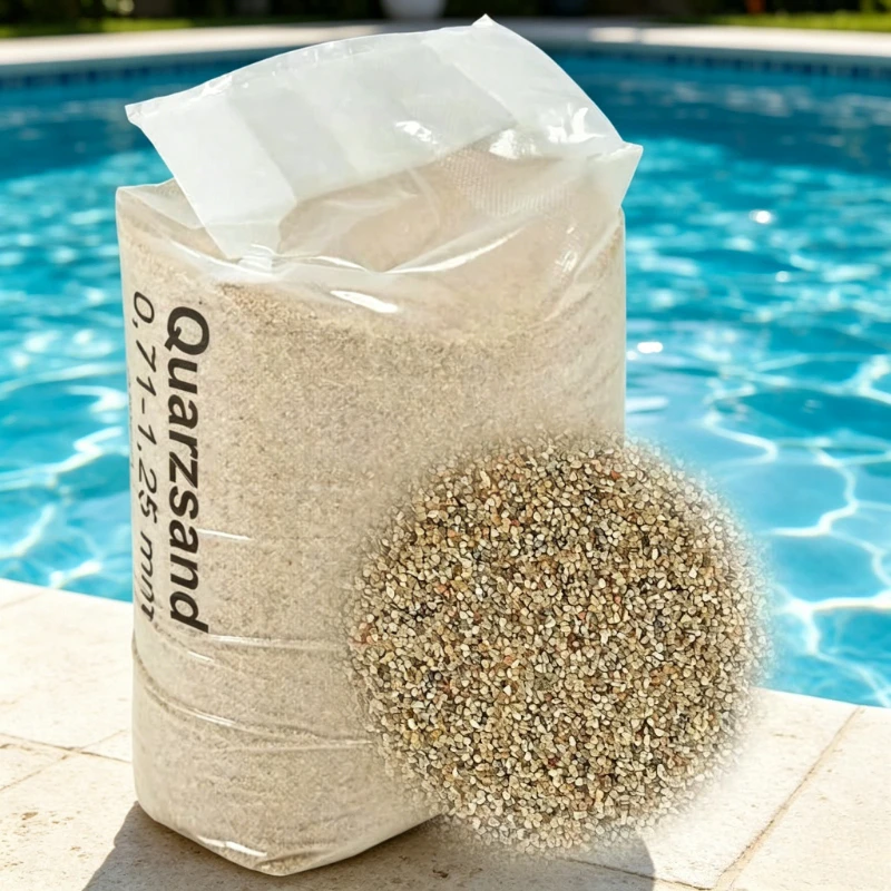 Sable de filtration pour piscine, paquet de 25 kg, plage de granulométrie standard de 0,71 à 1,25 mm, structure granulaire durable anti-colmatage, performance efficace de clarification de l'eau, pour piscine familiale hors sol, entretien du filtre de circulation pour piscine enterrée