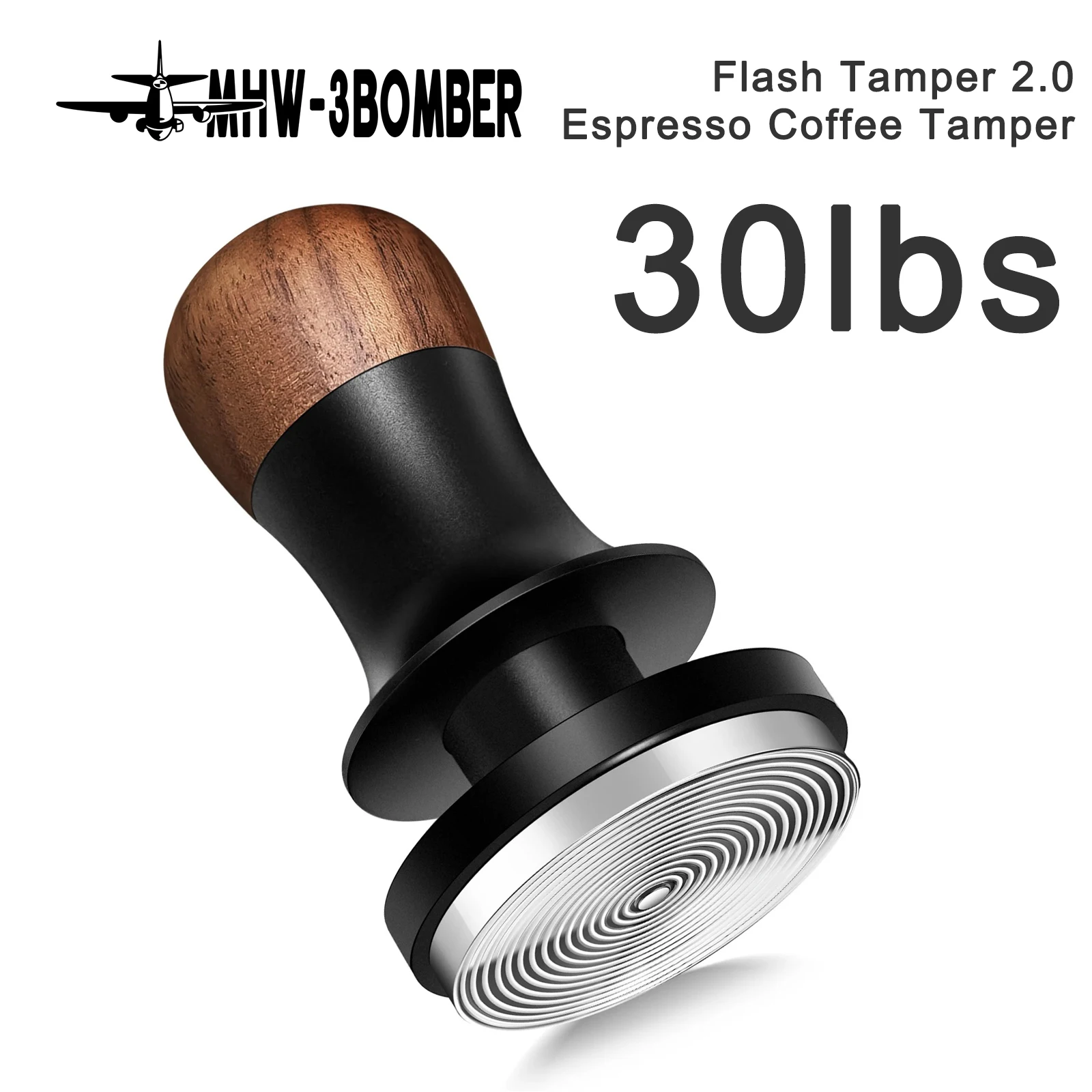 

MHW-3BOMBER Темпер для кофе, 30 фунтов, постоянное давление, 51/53/58 мм, плоские темперы для эспрессо, калиброванные пружинные аксессуары для бариста