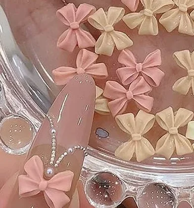 100 قطعة مزيج كريم نمط Bowknot مسمار السحر ثلاثية الأبعاد أورورا القوس شقة الظهر الأحجار الكريمة أجزاء مسمار الفن مانيكير الزينة