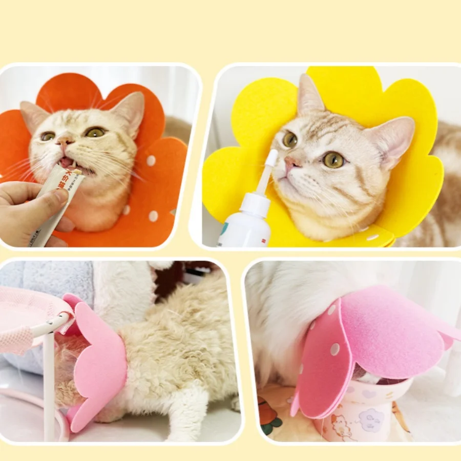 1 طوق إليزابيث سيركل للحيوانات الأليفة خفيف الوزن، غطاء رأس لباد ما بعد الجراحة، طوق قابل للتعديل مضاد للحرق