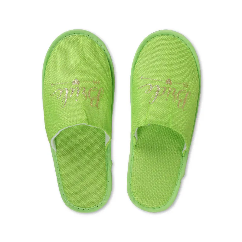 

Candy Colors Women Wedding Slippers Bride Bridesmaid Bronzing Text Decoration Bachelor Night Theme Party Gifts For Girls