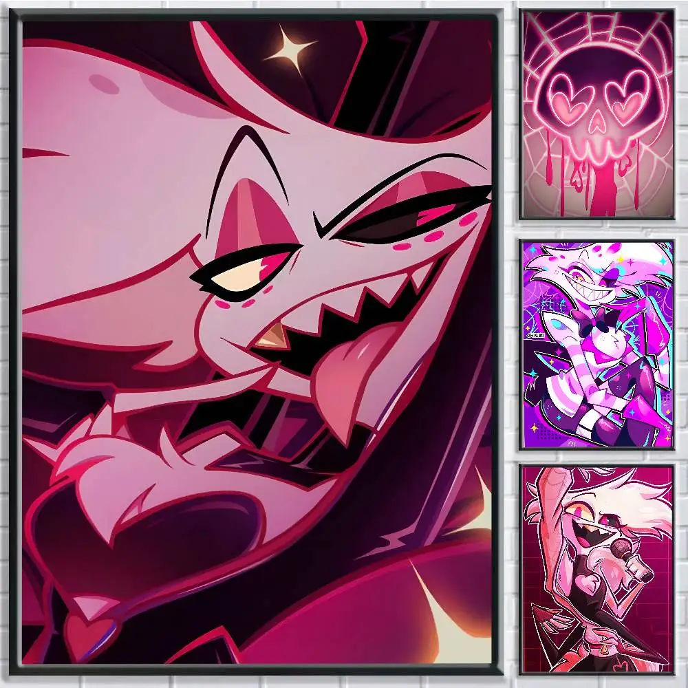 Angle Dust H-Hazbin Hotel Anime Poster Self-adhesive Art Waterproof Paper Sticker Coffee House Bar Room Wall Decor