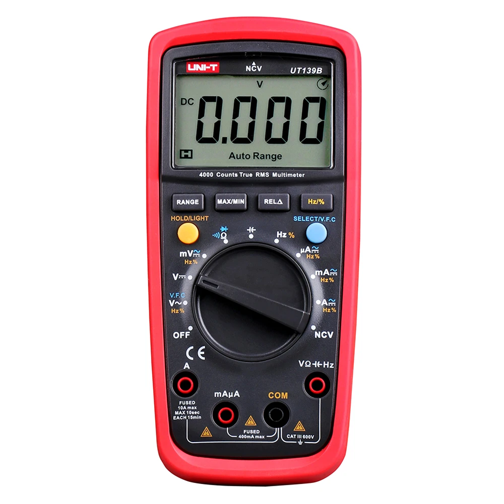 UNI-T UT139B Digital Multimeter Auto Range True RMS Meter LPF Filter LoZ AC DC V a TemperatureTest