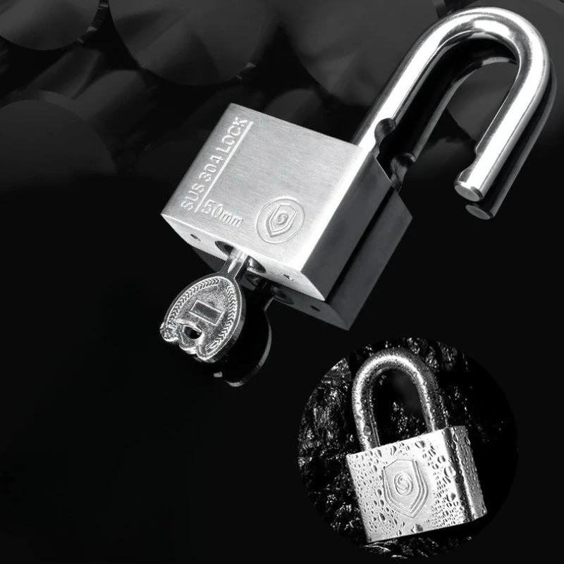 2Pcs 304 stainless steel Same Key Padlock Waterproof Antirust, Multifunctional Padlock,30mm Anti-Theft Lock