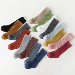 Spring Solid Color Baby Socks Long Tube Pit Strip Children's Sock Small Children's Sock Sports Socks New Solid Baby Boys Girls