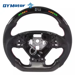 Led Display Real Carbon Fiber Perforated Leather Steering Wheel For Chevrolet Corvette C7  2014 2015 2016 2017 2018